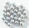 25 8mm Faceted Matte Metallic Silver Beads